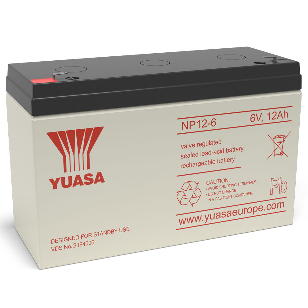 Yuasa NP12-6 VRLA Sealed Lead Acid Battery | 1 Pack
