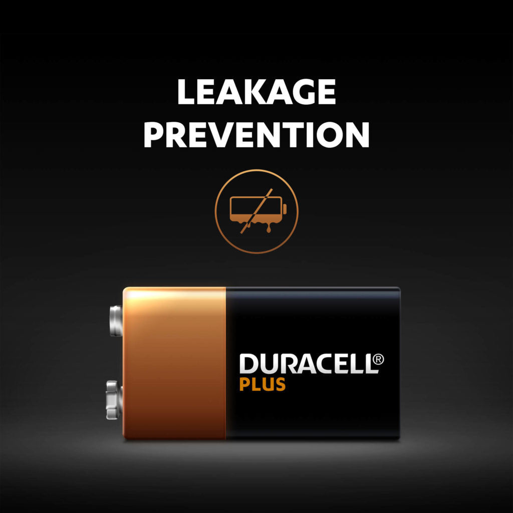 Duracell Plus 9V PP3 6LR61 Batteries | 4 Pack