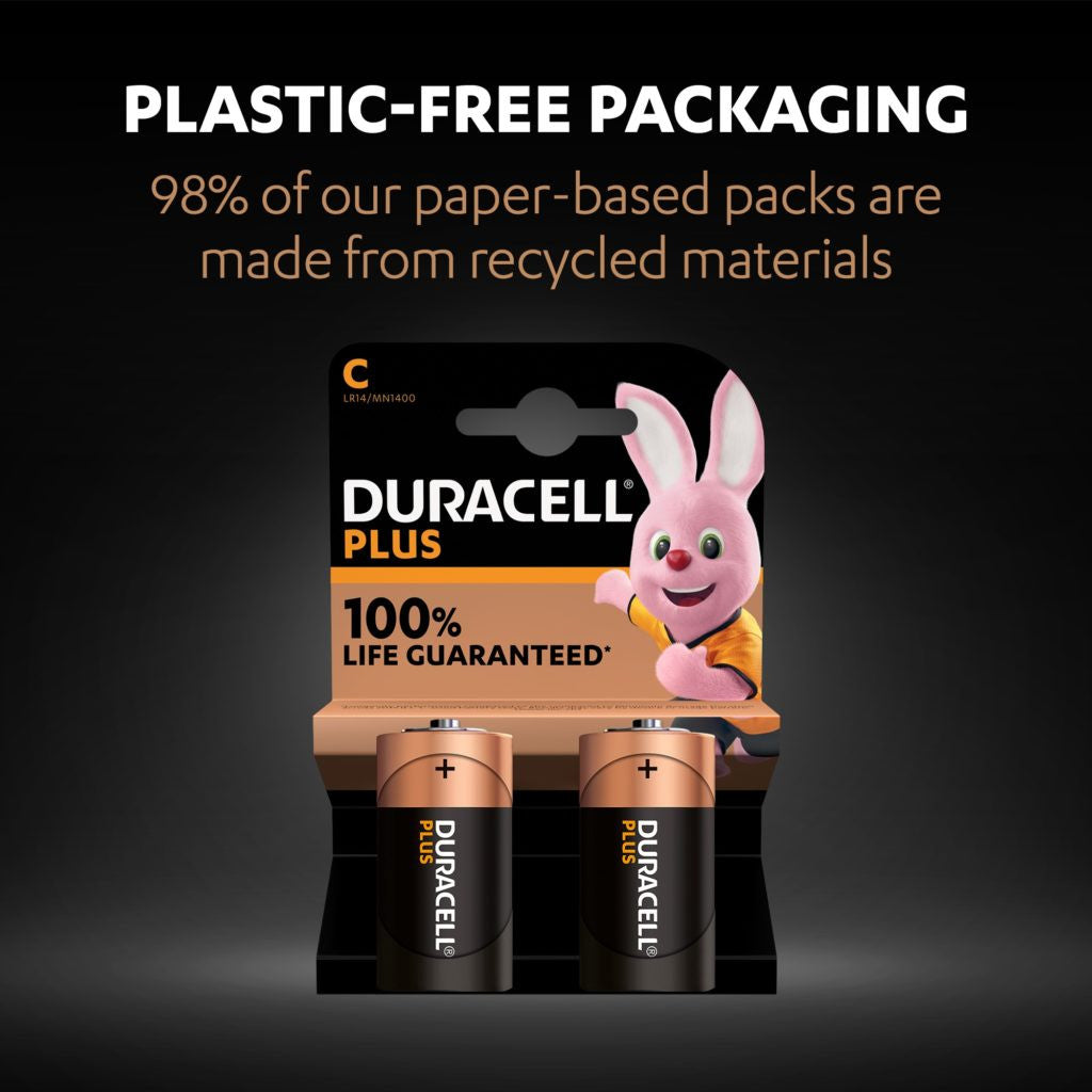 Duracell Plus C LR14 Batteries | 4 Pack