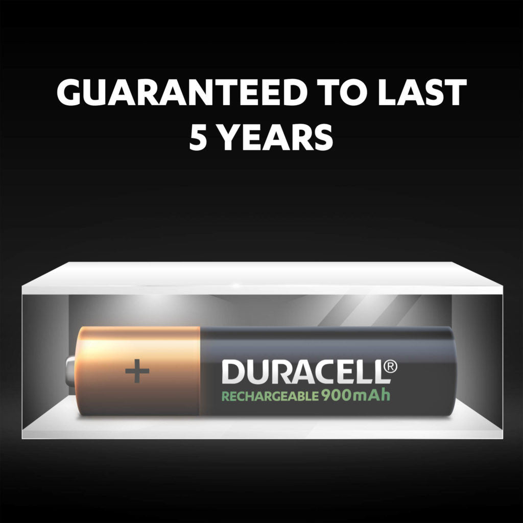 Duracell Rechargeable AAA HR03 900mAh Pre-Charged Rechargeable Batteries | 4 Pack