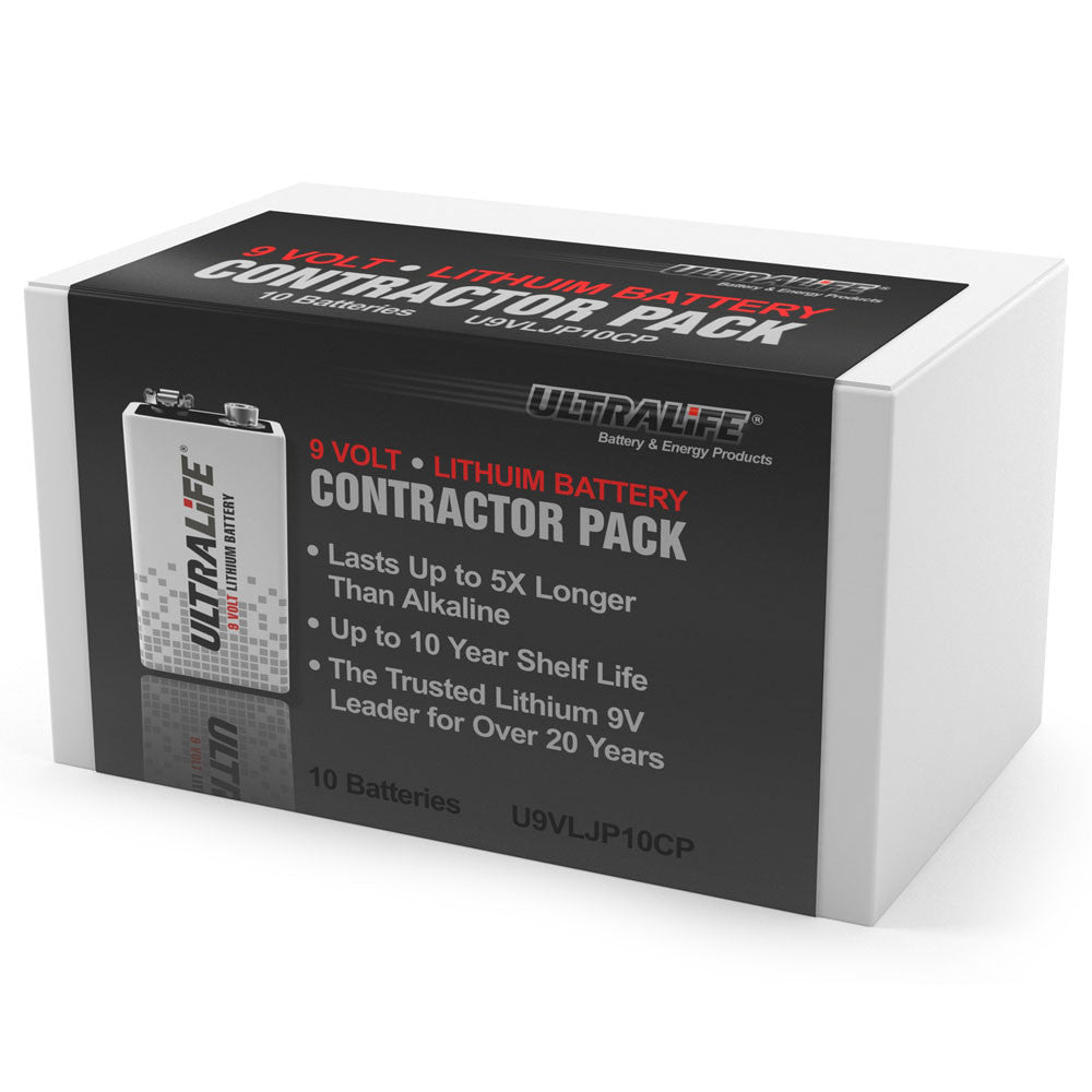 Ultralife 9V Lithium Battery U9VL JP Contractor | 10 Pack