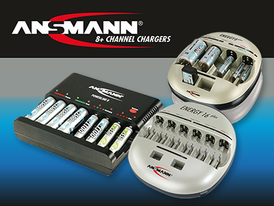 Chargeur de batterie NiMH Ansmann 1001-0094-44-520, recharge 4 piles 9V,  AA, AAA, avec prise UK